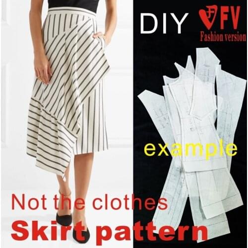 Big-name womens new mid-short skirt cutting diagram half skirt garment pattern BBQ-37