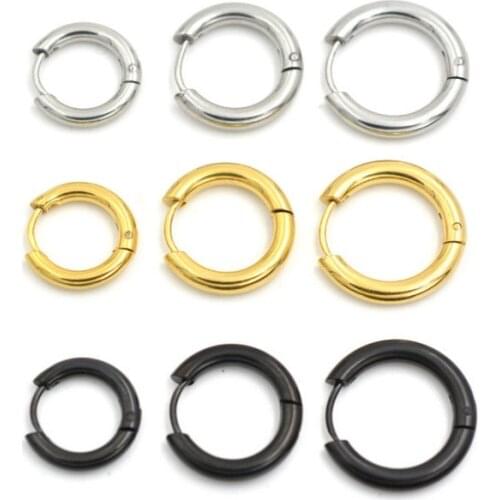 Alisouy hiphop Men titanium Ear jewelry Stud Sleeper Earrings Piercing simple stud earrings 10/12/14/16/20mm push back earrings