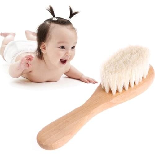 Wooden Handle baby hairbrush Head Massager Newborn Infant Comb