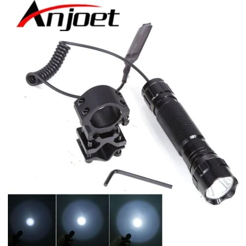 Anjoet Tactical Flashlight XM-T6 LED Torch 1 Mode 5-Mode Light lanterna lampe For 18650 Battery Remote Pressure Switch Gun Mount