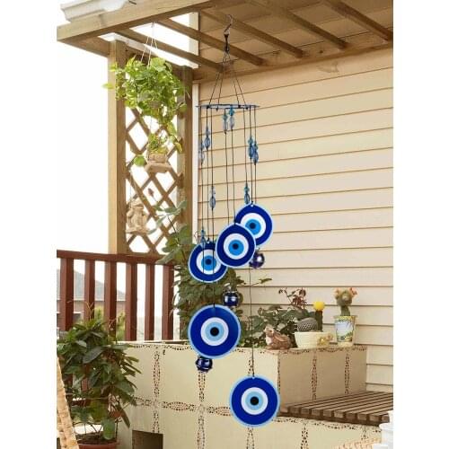 Turkish Wind Chimes Blue Turkey Evil Eye Amulet Protection Wall Hanging Home Garden Decoration Blessing Gift Lucky Pendant Hot