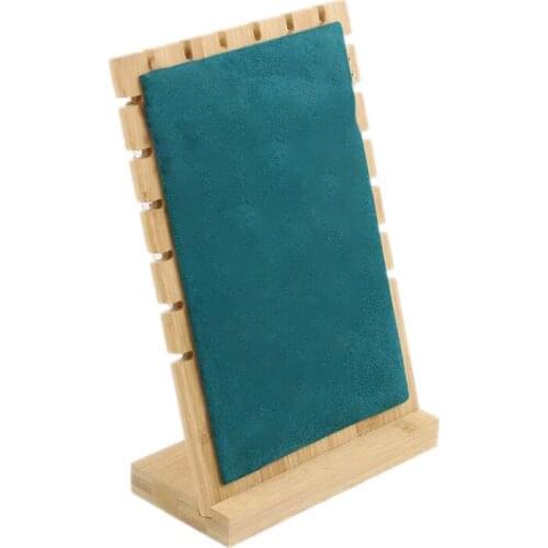 Vertical Wooden Board Jewelry Organizer Necklace Earring Display Jewelry Stand Multifunction Storage Box