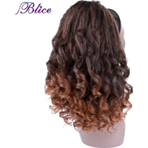 Blice Synthetic Drawstring Wavy Ponytail Clip In Warp Ponytail Hair Extension With Two Combs Natural Fake Hairpieces for Women