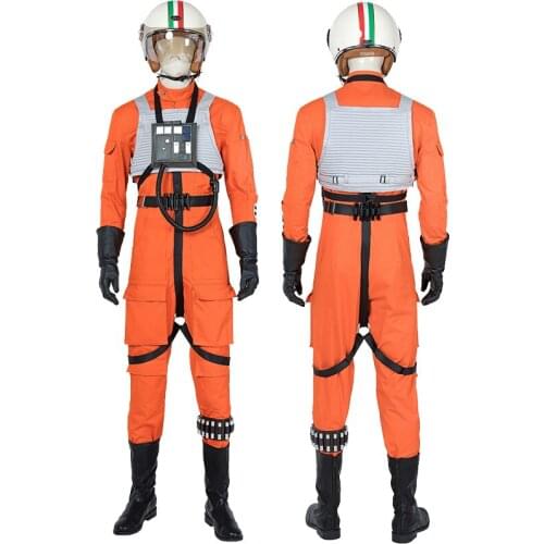 Adult Men Star Fighter Squadron Suit Cosplay Costume Outfit Halloween Party Full Props Suit