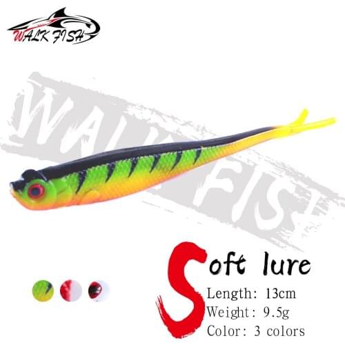 WALK FISH 4PCS/Lot Fishing Bait Spring Lures Real Shad 130mm 9.5g Soft Lures Leurre Souple Wobblers Crankbait Carp Bass Squid
