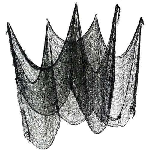 1PC Halloween Black Gauze Terror Gauze Halloween Props Halloween Creepy Cloth Haunted House Props for Decor (Black 80x400 cm)