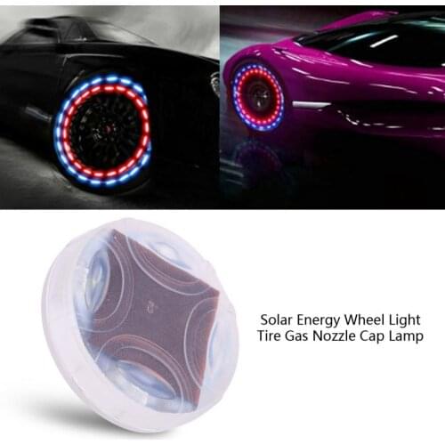 Car Tire Wheel Lights Solar Waterproof Auto Energy Lamp Decorative Tire Air Valve Cap Colorful LED 1 piece