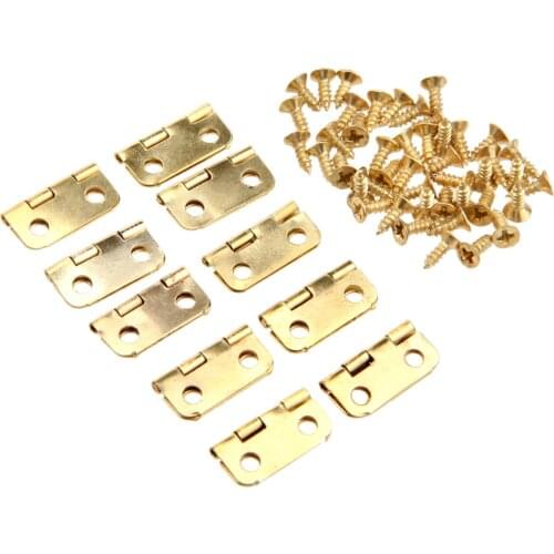10Pcs 16x18mm Cabinet Hinges Antique Bronze/Gold Furniture Accessories Jewelry Boxes Small Hinge Furniture Fittings