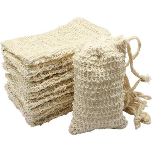10 Pack Natural Sisal Soap Bag Exfoliating Soap Saver Pouch Holder 14cm*9.5cm