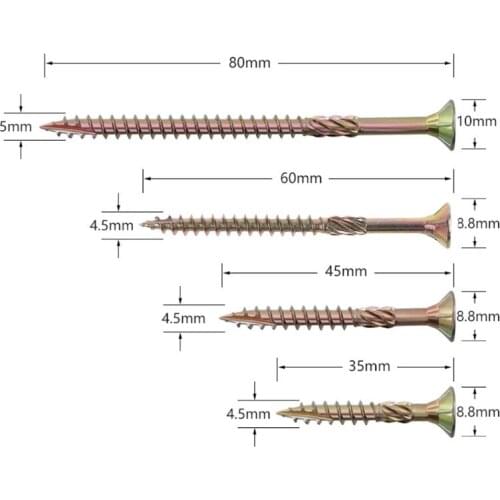 100pcs T25 Plum Blossom Self Tapping Screws Deck Wood Binding Screw Woodworking Tool