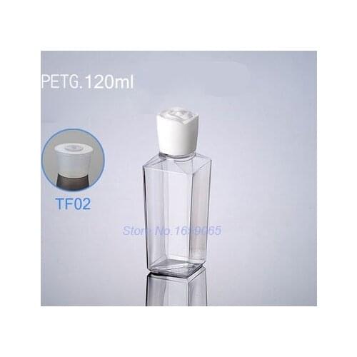 120ML transparent square plastic lotion empty skin care make-up water toner bottle cosmetic packaging bottle Refillable Bottles