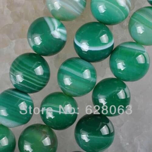 14MM Green Veins Carnelian Round Loose Beads 15.5" Jewelry For Woman Gift Making D027