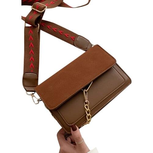 2020 New Womens Fashion PU Leather Chain Bag Solid Color Texture Casual Style Shoulder Bag Portable Small Square Crossbody Bags