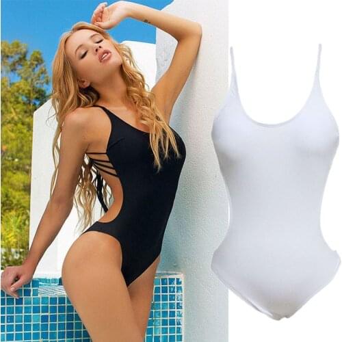 2021 New European American Hot Summer Black And White Beach Swimsuit Sexy Romper