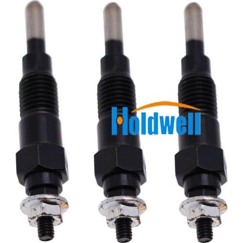 Holdwell 3PCS Glow Plugs 15951-65513 15951-65512 For Kubota D1102 D1302 D650 D750 D850 D950 G3200 G4200 G4200H G5200H