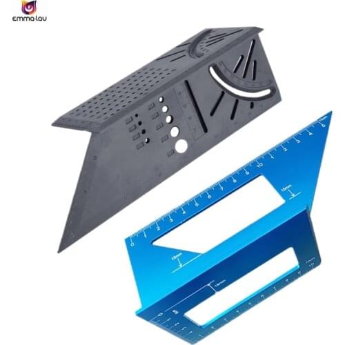 45/90 Degree Measurement Carpenter Ruler Aluminum Plastic Woodworking Scriber Mark Line Gauge T-type Measuring Tool