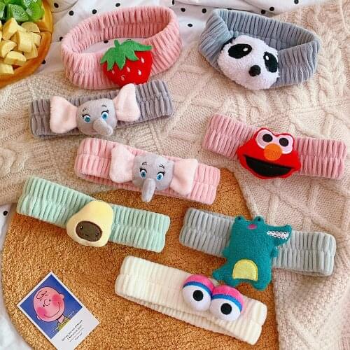 50pcs/lot DIY Simple Multi Plush Cartoon Animals Fruits Head Bands Makeup Fittness HeadBands Hair Styling Tools Accessory HA1461