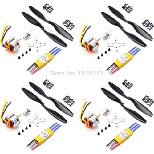 A2212 2212 1000KV Brushless Outrunner Motor + 30A Brushless ESC +1045 Propeller for F450 S500 S550 Multi-totor