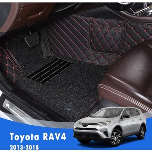 For Toyota RAV4 Rav 4 IV XA40 2018 2017 2016 2015 2014 2013 Luxury Double Layer Wire Loop Car Floor Mats Carpets Dash Foot Pads