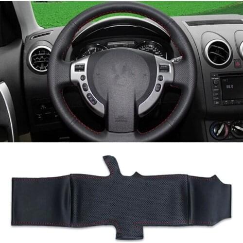 Fit For Nissan Qashqai 2008-2015 Car Interior Steering Wheel Cover Trim Car-styling Hand Sewing Leather Auto Accessories