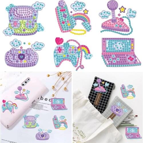 DIY Diamond Stickers For Kids Cartoon Gamepad Pattern Diamond Painting Mosaic Stickers Art Craft Toys 5D Anime Child Toy Gift