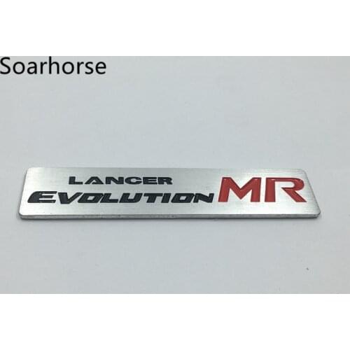 For Mitsubishi Lancer Evolution MR Logo Metal Aluminum Emblem Stickers Exterior Accessories