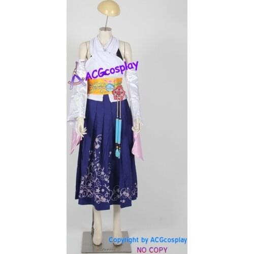 Final Fantasy X 10 Yuna cosplay costume include necklace ear rings finger ring beads chain