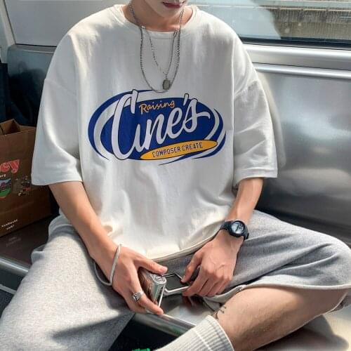 Men Harajuku Letter Graphic T Shirts 2021 Summer Mens Hip Hop Streetwear Vintage Tshirts Male Korean Fashion Tshirt 5XL