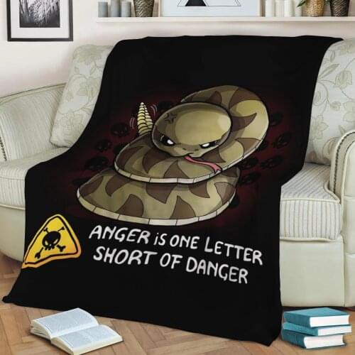 Anger Snake Flannel Throw Blanket 3D Printed Keep Warm Sofa Child Blanket Home Decor Textiles Dream Family Gift
