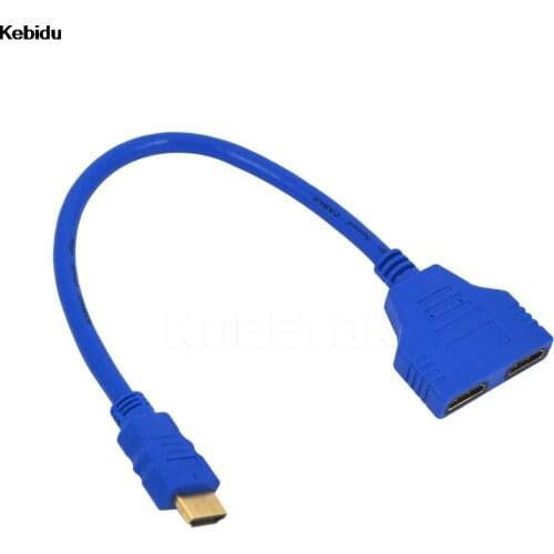 Kebidu HDMI-compatibleSplitter Cable Male to 2 Female Port 1X2 1 In 2 Out Splitter Cable Switch Adapter Converter