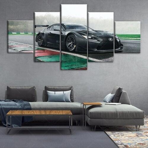 5 panels Lexus RC F GT3 Canvas Painting Wall Art Home Decor Modular Sports Car Picture posters and Prints Living Room Decoration