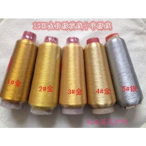 Computer embroidery, cross-stitch gold and silver, cross-stitch, metallic silver wire, bright silk embroidery thread