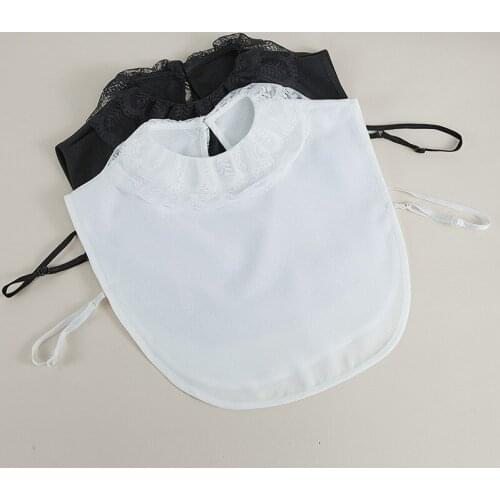 Lace Lapel Shirt Fake Collar for Women Detachable Collars Lady False Collar Blouse Top Female Sweater Removable Nep Kraagie