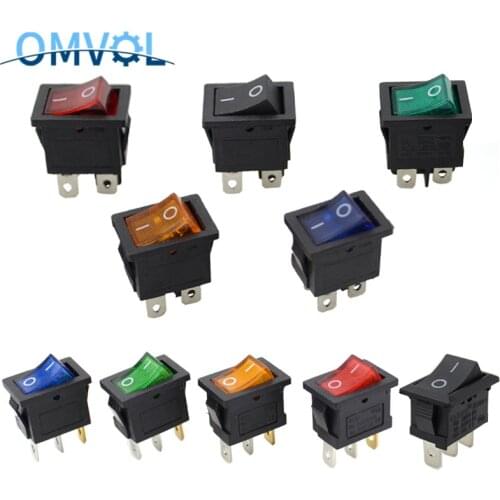 1pcs ON-OFF illuminated rocker switch boat rocker switch with light 3pins 4pins Power Switch 6A/250V