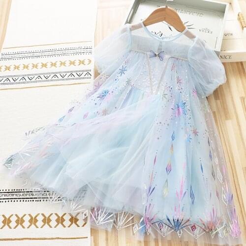 4-10Years High Quality Summer Girl Clothing 2021 New Lace Chiffon Flower Draped Ruched Kid Children Clothing Girl Princess Dress