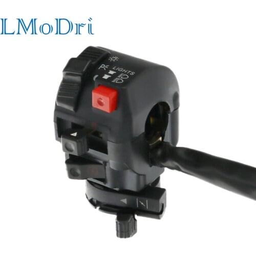 LMoDri 7/8" Motorcycle Handlebar Switch Assembly Engine Electric Start Kill Horn Headlight Fog Light Push Button Switch For BMW