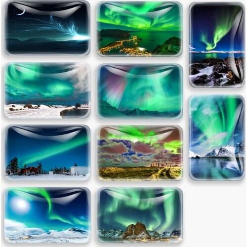 Lucky Northern Lights Refrigerator Magnets Polar light Magnetic Sticker Home Decor Tourist gift World Travel Souvenir