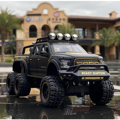 1/28 Ford Raptor F150 Alloy Car Modified Off-Road Vehicle Model Diecast & Toy Vehicles Metal Car Model Collection Kids Toys Gift