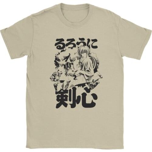 Kamiya Dojo Rurouni Kenshin Mens T Shirt Anime Amazing Tees Short Sleeve Crewneck T-Shirt Cotton Summer Clothes