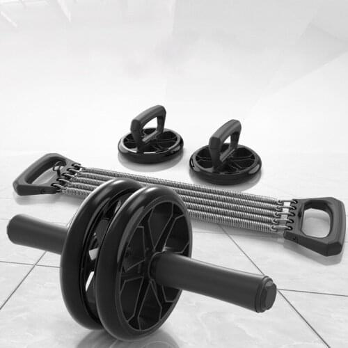 Exercise Set No Noise Abdominal Wheel Ab Roller & Elastic Bands & Push Up Bar For Exercise Fitness Equipment Hip Trainer