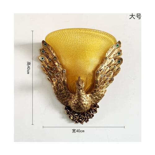 The new peacock resin wall lamp living room bedroom bedside aisle lamps , size: 39*39CM, AC110-240V