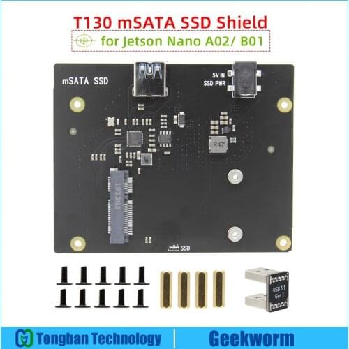 Jetson Nano mSATA SSD Storage Expansion Board T130 with USB3.1 Jumper for NVIDIA Jetson Nano Developer Kit A02/ B01