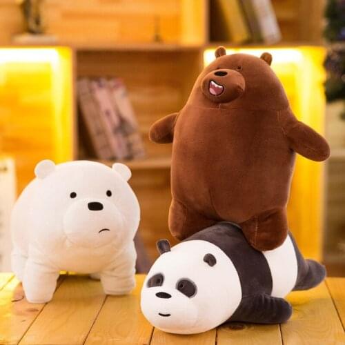 25cm Kawaii Panda Bears Plush Toy Cartoon Bear Stuffed Grizzly Gray White Bear Panda Doll Kids Love Birthday Gift