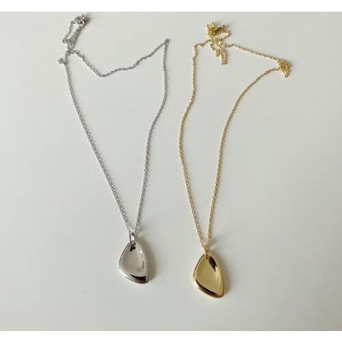 18K gold plated 1pc Real. 925 Sterling silver Irregular Geometric Pendant necklace Gift Charms TLX983