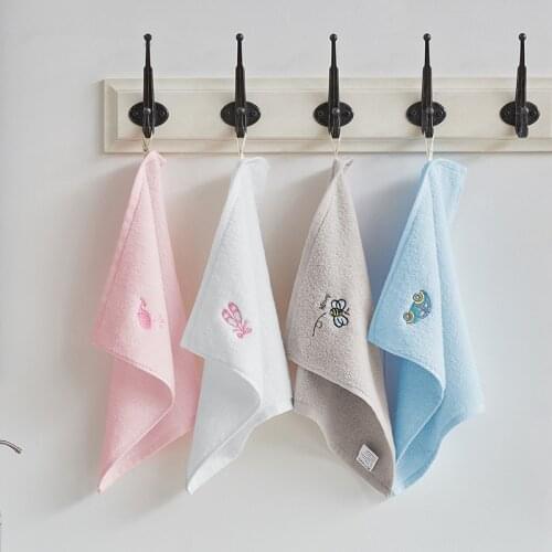 4PCS kids towel 100% cotton face/hand/hair towel soft baby towels Embroidery Cartoon children bathroom towels 30x30cm