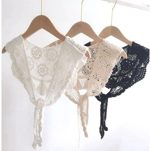 Lace Collar Fashion Cotton Hollow Design Faux Collar Triangle Shawl for Women Shirt Collar Blouse Top Women Clothes Accessories