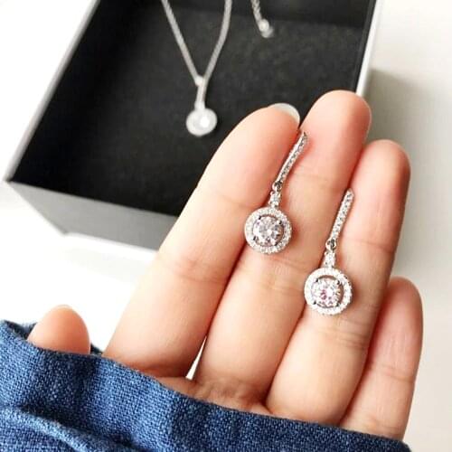 Moissanite Earring Df Color 6.5mm 2ctw in 14K White Gold