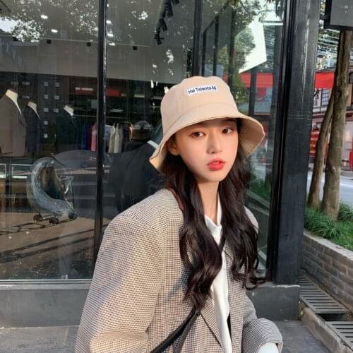 Hat Women 2020 New Spring/summer/autumn Casual Fisherman Hat Letter Embroidery Visor Hat Black Red Green Khaki Blue Hat