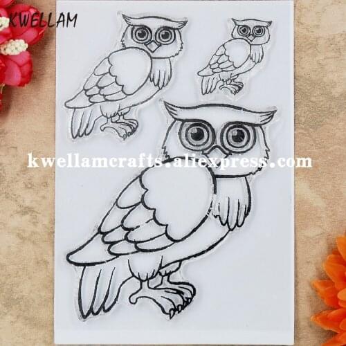 Owl Scrapbook photo cards rubber stamp clear stamp transparent stamp 9052233