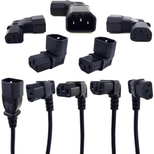 IEC60320 C13 Angle Converter Angle Extension Cable C13 to C14 PDU Angle Power Cables Male to Female AC Power Cord 10A 250V